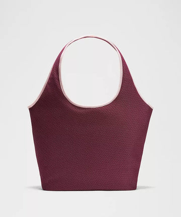 Multi-Color Mesh Daily Tote with Faux Leather Hardware
