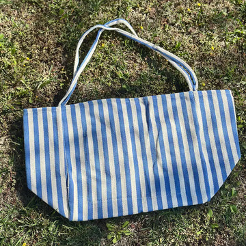 Striped Large Shoulder Bag - Summer Daily Tote Bag for Daily